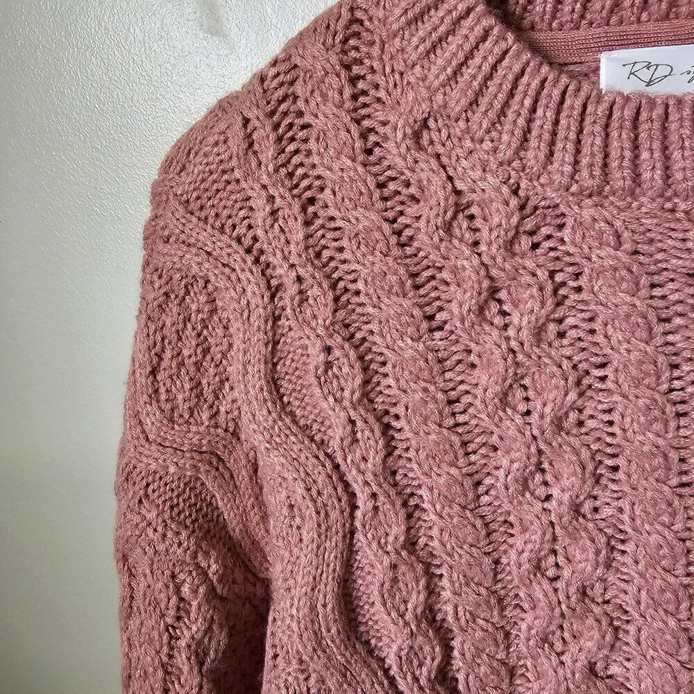 NWT RD STYLE PINK CHUNKY PULLOVER SWEATER COZY SIZE M - Picture 3 of 16